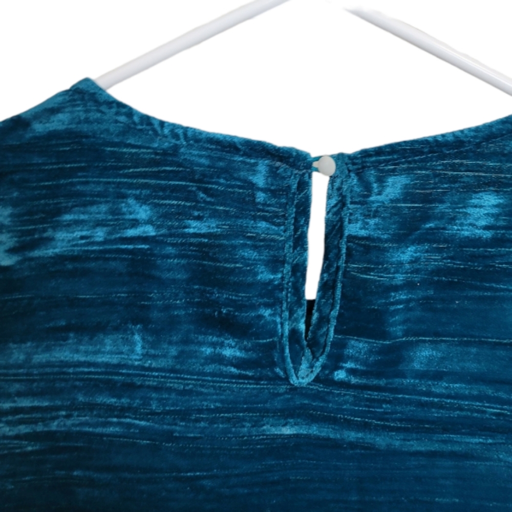 🆕️ Melloday Crushed Velvet Ruffle Trimmed Mini Dress - Picture 9 of 10
